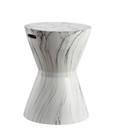 Furniture African Drum Garden Stool In White