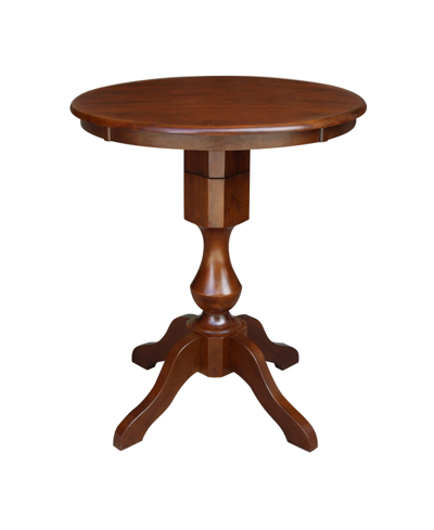 International Concepts 30" Round Top Pedestal Table In Brown