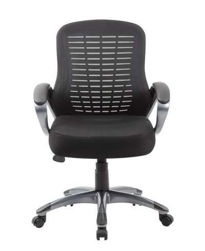 Boss Office Products Ribbed High Back Mesh Chair In Black