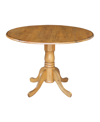 International Concepts 42" Round Dual Drop Leaf Pedestal Table