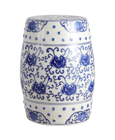 Furniture Lotus Flower Garden Stool In Blue