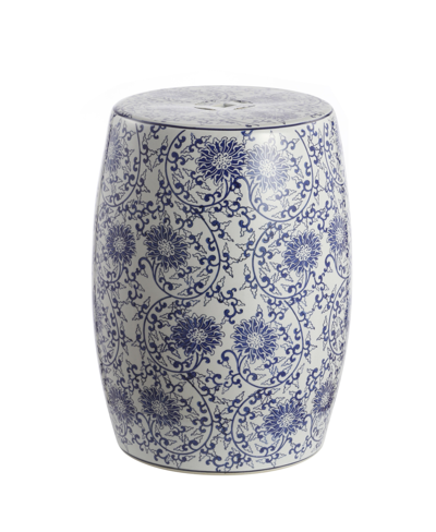 Furniture Lotus Blossom Garden Stool In Blue