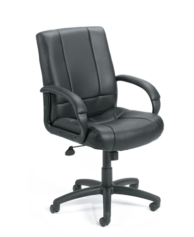 Boss Office Products Caressoft Executive Mid Back Chair In Black