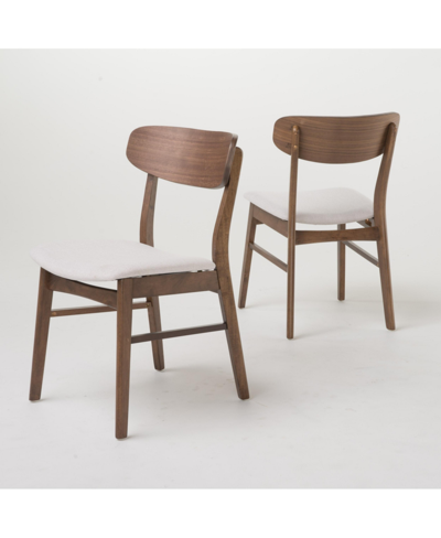 Noble House Emmeline Dining Chair, Set Of 2 In Beige