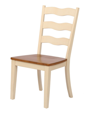 Iconic Furniture Company Transitional Ladder Back Dining Side Chairs, Set Of 2 In Caramel