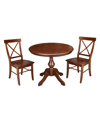 INTERNATIONAL CONCEPTS 36" ROUND TOP PEDESTAL TABLE WITH 2 CHAIRS