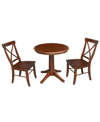 INTERNATIONAL CONCEPTS 30" ROUND TOP PEDESTAL TABLE WITH 2 CHAIRS