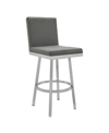 ARMEN LIVING ROCHESTER SWIVEL MODERN METAL AND FAUX LEATHER BAR AND COUNTER STOOL