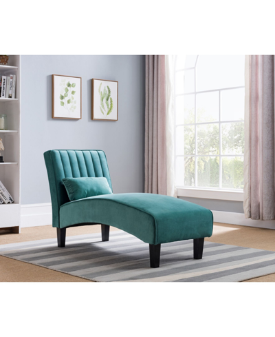 Gold Sparrow Newport Channel Tufted Chaise Lounge In Turquoise