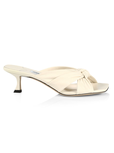 Jimmy Choo Women's Avenue 50mm Leather Mules In Latte