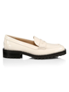 Jimmy Choo Women's Deanna Crystal-embellished Patent Leather Loafers In White