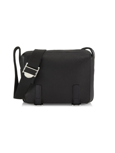 Loewe Men's Xs Leather Messenger Bag In Black