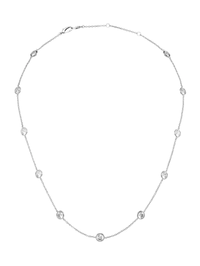 Adriana Orsini Elevate Rhodium-plated Round Cubic Zirconia Classic Chain Necklace In Silver