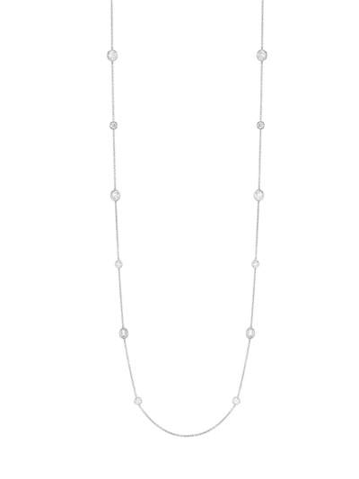 Adriana Orsini Elevate Rhodium-plated Cubic Zirconia Paperclip Chain Necklace In Silver