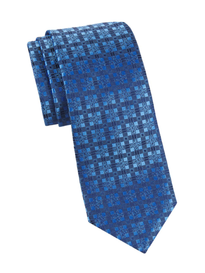 Charvet Tonal Plaid Woven Silk Tie In Blue