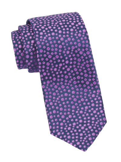 Charvet Bubble Woven Silk Tie In Navy Purple
