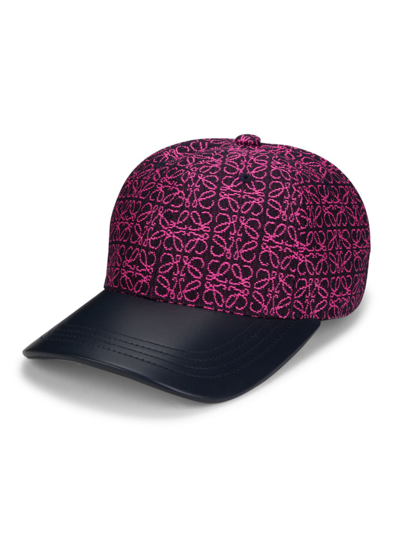 Loewe Anagram Baseball Cap In Neon Pink