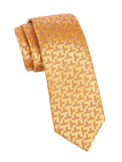 Charvet Geometric Fleur Woven Silk Tie In Gold