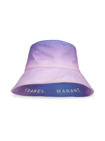 Isabel Marant Loiena Cloudy Cotton Bucket Hat In Blue