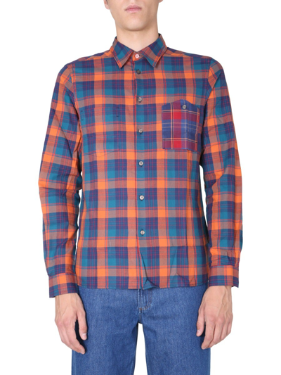 Ps By Paul Smith Ps Paul Smith Checked Buttoned Shirt In Orange