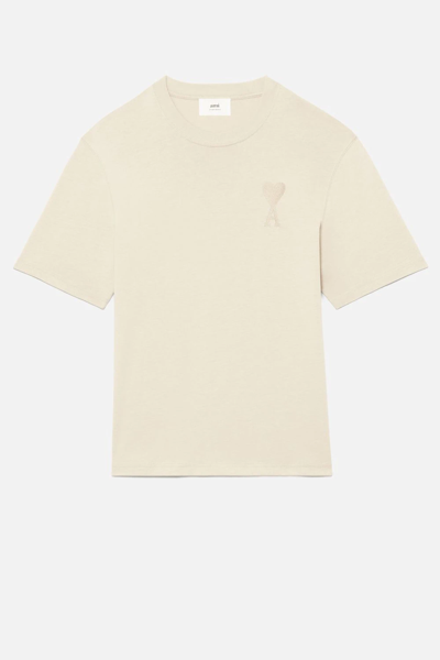 Ami Alexandre Mattiussi Ami De Coeur T-shirt In Neutrals