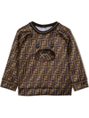 Fendi Fndi Bby Uni Ff Lgo Br Fce Crw Swtshrt B In Brown