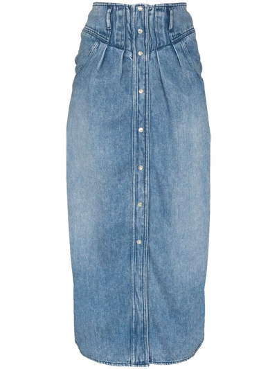 Isabel Marant Étoile Tigrane Denim Midi Skirt In Blue | ModeSens display picture 1