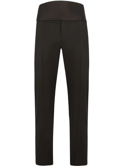 Dolce & Gabbana Stretch-wool Tuxedo Pants In Nero