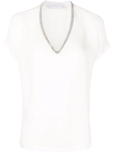 Fabiana Filippi V-neck Short-sleeve Top In White