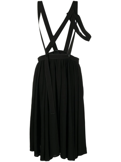 Yohji Yamamoto Suspender-strap Skirt In Schwarz