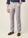 LUCA FALONI LIGHT GREY LIPARI LINEN TROUSERS