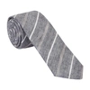 Brunello Cucinelli Stripe Linen Skinny Tie In Blue