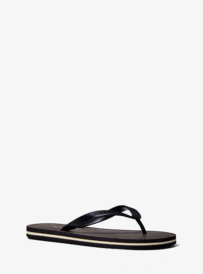 Michael Kors Travis Logo Flip-flop In Brown