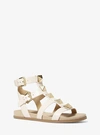 Michael Kors Wren Gladiator Flats In Beige Leather In Natural