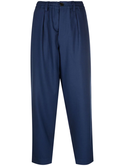 Marni Cropped-leg Chinos In Blue