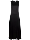 Ami Alexandre Mattiussi Sleek Sleeveless Maxi Dress With Flowing Silhouette In Black