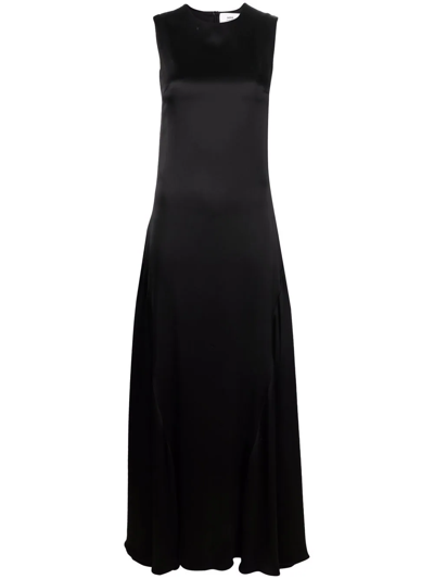 Ami Alexandre Mattiussi Side-panel Long Dress In Black