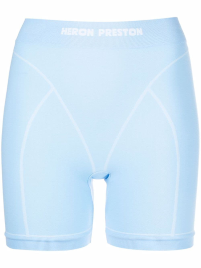 Heron Preston Logo Waistband Active Shorts In Blue