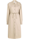 Nanushka Belted Button-down Shirt Dress In Neutrals