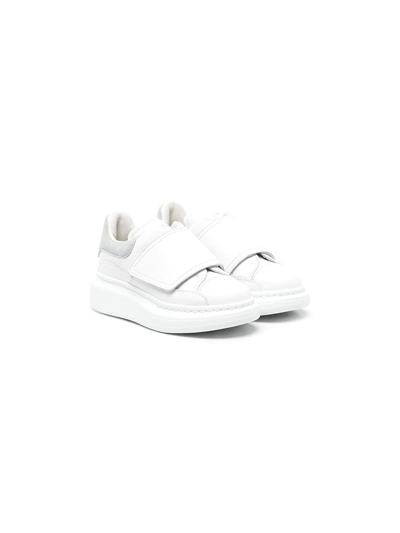Alexander Mcqueen Kids' Oversized Touch-strap Trainers In White