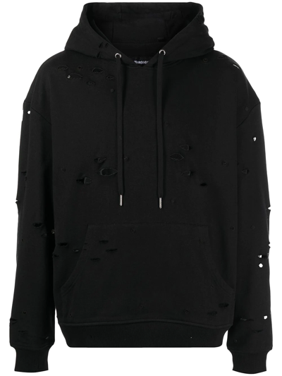 God's Masterful Children Galaxy Ripped-detailed Hoodie In Black