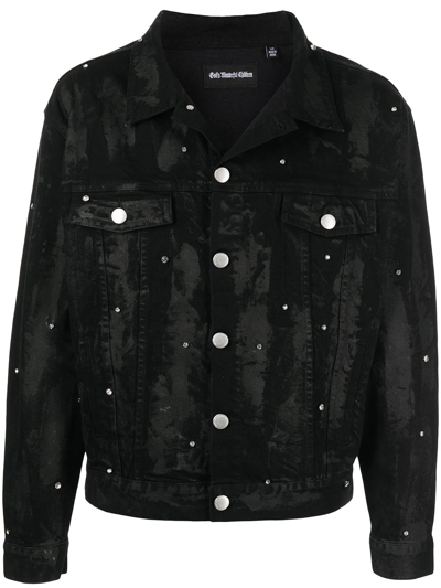 God's Masterful Children Harley Embellished Denim Jacket In Black