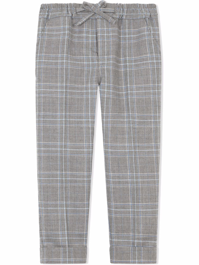 Dolce & Gabbana Kids' Check-print Tailored Trousers In Grey