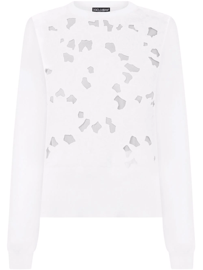 Dolce & Gabbana Long-sleeve Knitted Top In White