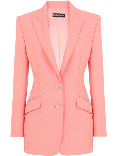 Dolce & Gabbana Single-breasted Two-button Jacket In Pink