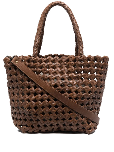 Officine Creative Class 511 Woven Leather Bag In Brown