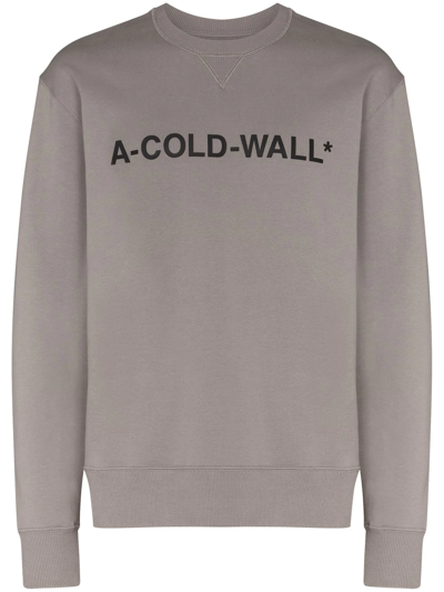 A-cold-wall* Beige Logo Lettering-print Sweater In Grey
