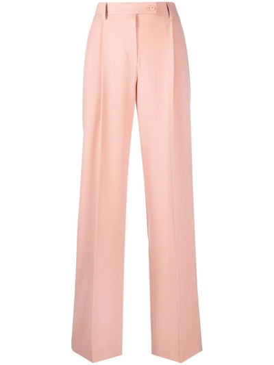 Alberta Ferretti High-waisted Wide-leg Trousers In Pink
