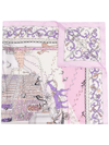 Ferragamo Palazzo Spini Feroni Print Silk Scarf In Pink