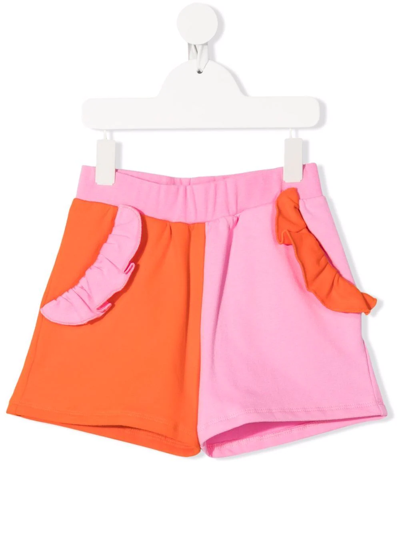 Wauw Capow By Bangbang Kids' Fab Block Jersey Shorts In Pink